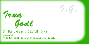 irma godl business card